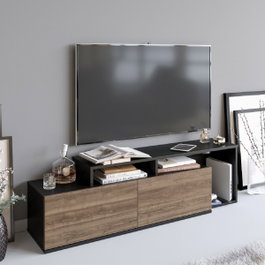 Hanah Home Nexera Soporte de TV Negro y Nogal